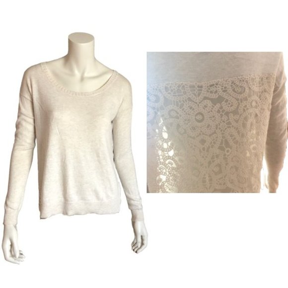 American Eagle Outfitters  Lightweight Knit Top w/ Lace Back, Long Sleeve SP - Picture 1 of 12